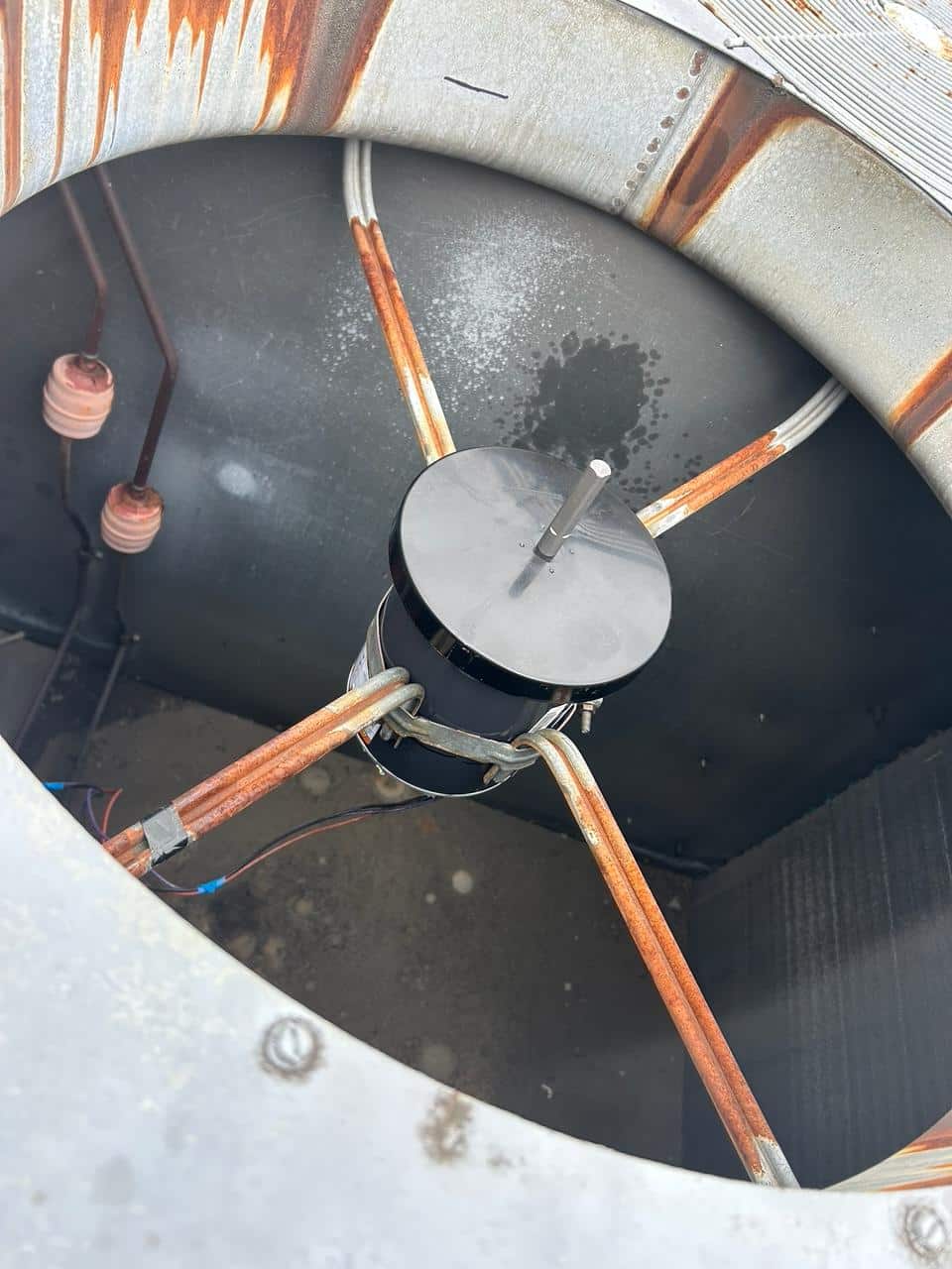 Seized condenser fan motor bearing